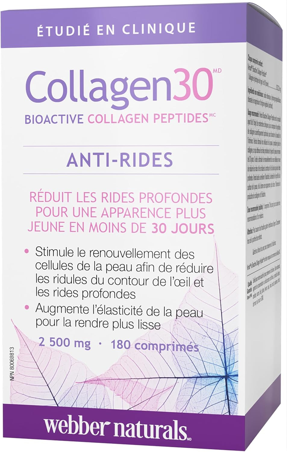 Collagen30 Anti-Wrinkle, 2,500Mg of Bioactive Collagen Peptides per Serving, 180 Tablets, Helps Reduce Deep Wrinkles, Fine Lines & Stimulates Skin Cells
